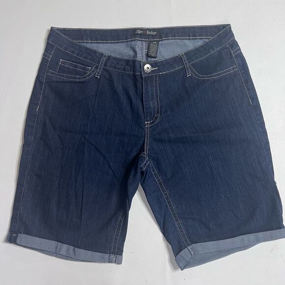 Love Indigo Blue Jean Shorts with Cuffed Hems - Picture 1 of 3
